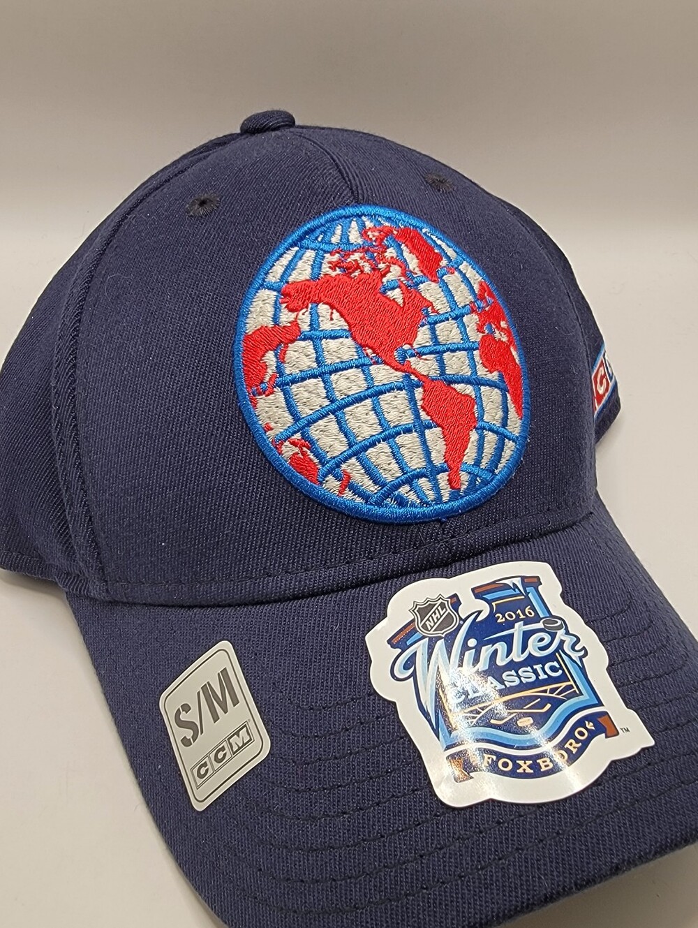 CCM Navy Blue Baseball Cap with Red & Blue Globe Patch Montreal Canadiens